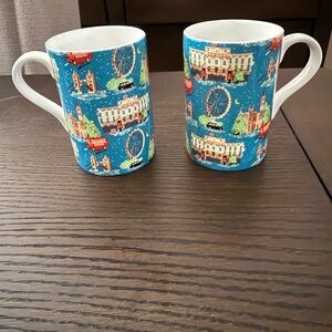 Cath Kidston Blue London Scene Mugs